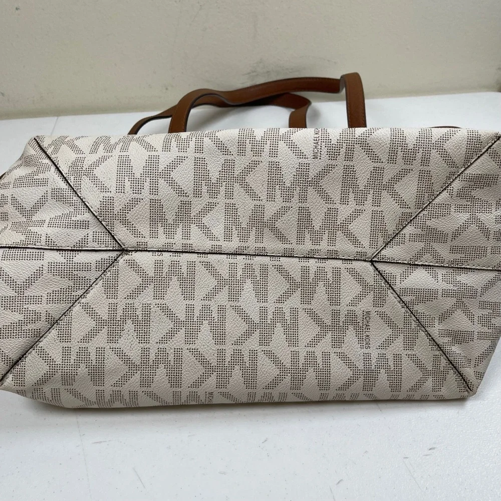 Michael Kors Jet Set Tote Bag Signature Monogram MK Logo Large Shoulder Bag